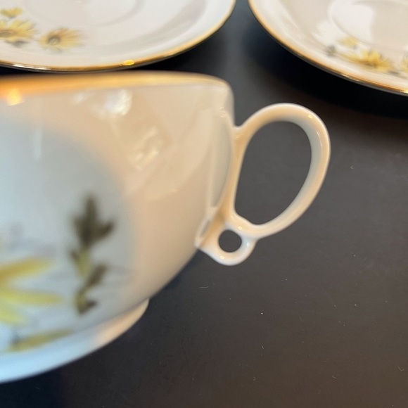 Limoges Three Teacups and Saucers, One Plate - Picture 8 of 14